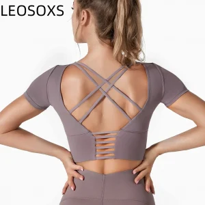 LEOSOXS توب يوغا رياضي | ظهر مفتوح وأناقة لا مثيل لها ✨